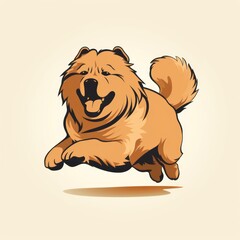 illustration of a chow chow dog race on a white background