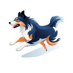 illustration of a collie dog race on a white background
