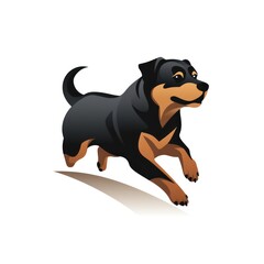 illustration of a rottweiler on a white background

