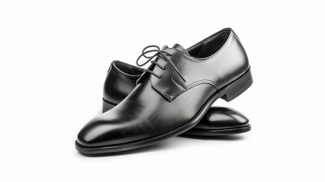 Black oxfords shoes isolated on a white background.