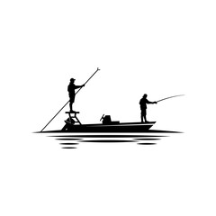 fishing guide. fly fishing silhouette illustration