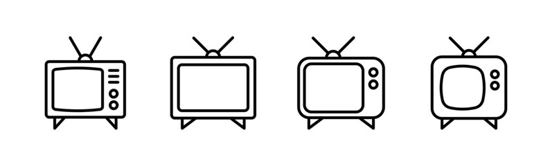 Tv icon set. television icon vector