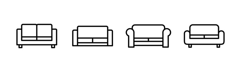 Sofa icon set. sofa icon illustration