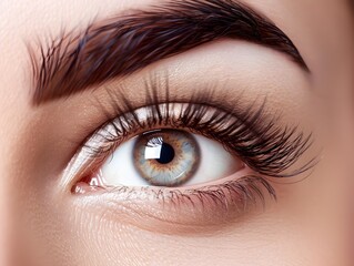Obraz premium Captivating Eyelash Extensions with a Subtle Winged Shape Highlighting Radiant Natural Beauty