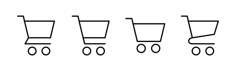 Shopping icon set. Shopping cart icon. Trolley icon vector