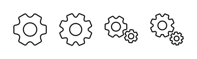 setting Icon set. Cog settings Icon Symbol