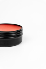 Red Oil-Based Pomade Container Mock-up with White Background