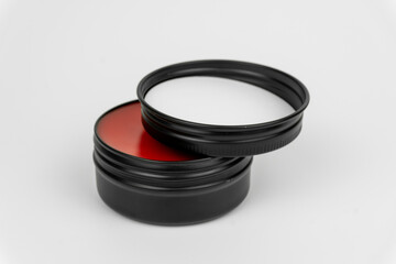 Red Oil-Based Pomade Container Mock-up with White Background