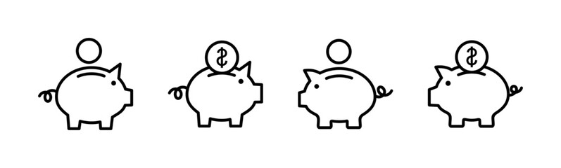 Piggy bank icon vector. piggy money icon