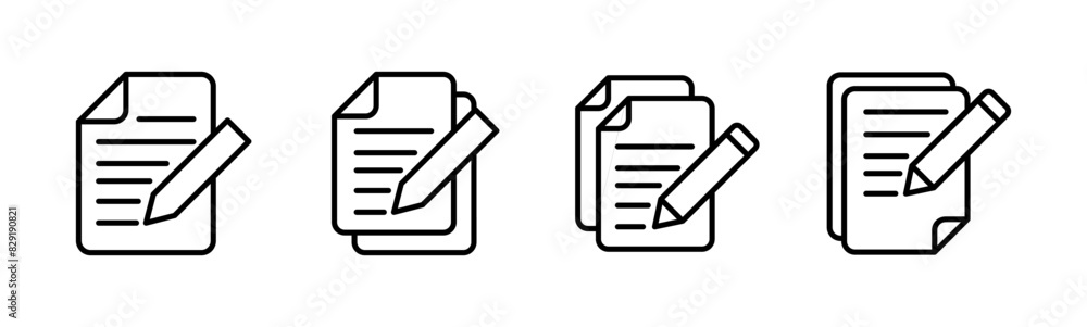 Poster note icon set. notepad icon vector. edit file. write icon