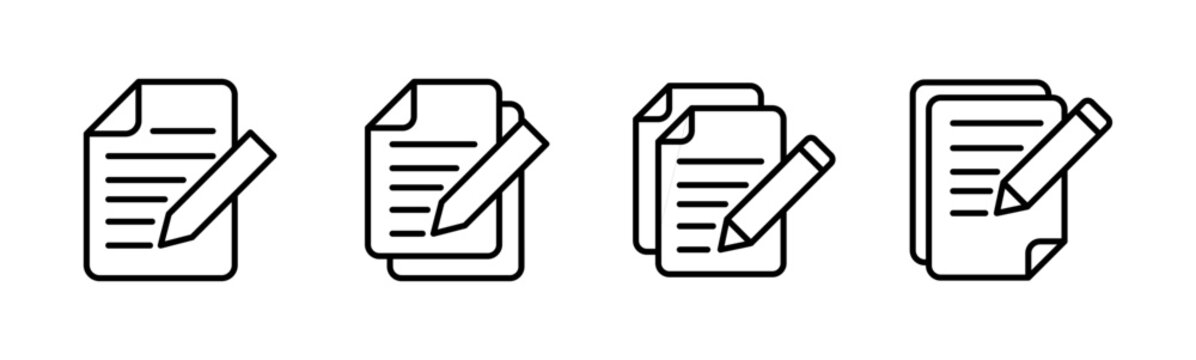 Note icon set. notepad icon vector. edit file. write icon