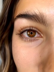 Elegant and Natural-Looking Eyelash Extensions with Subtle Curl on a Clean Background