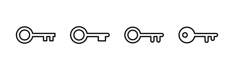 Key icon set. Key vector icon. Key symbol
