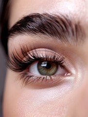 Obraz premium Elegant Eyelash Extensions Showcasing Natural Beauty and Charm