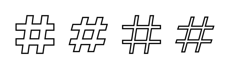 Hashtag icon set. hashtag symbol