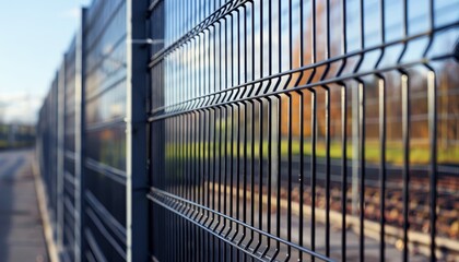 Industrial fence made of wired panels