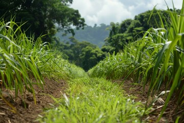 Infant sugarcane plantation
