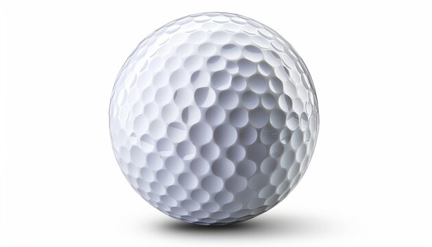 Isolated golf ball on white background with path
