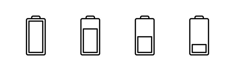 Battery icon set. battery charge level. battery charging icon