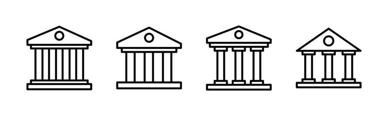 Bank icon set. bank vector icon, museum, university