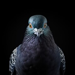 pigeon bird on a black background 
