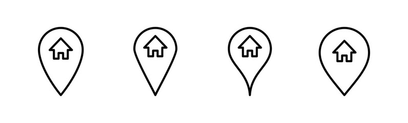 Address icon set. home location icon vector