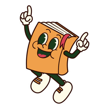 Retro Book Character Illustration