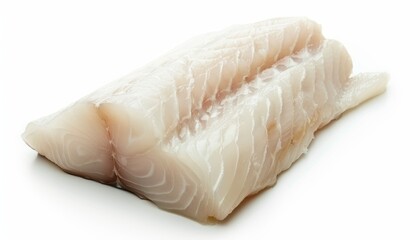 Isolated white hake fish fillet