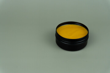 Yellow Clay Pomade Container Mock-up with Gray Background