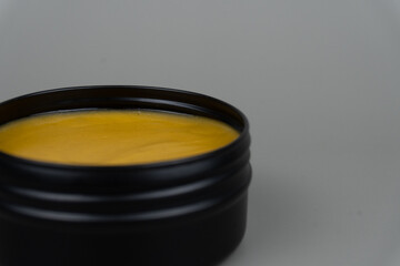 Yellow Clay Pomade Container Mock-up with Gray Background