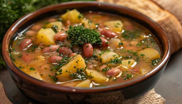 Luxembourg s potato and bean soup