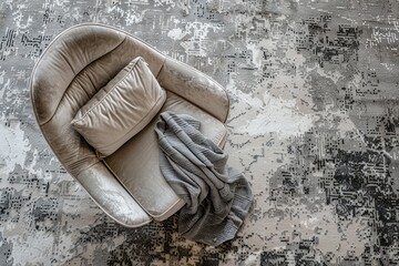 Luxurious cozy room with modern décor and a comfortable armchair