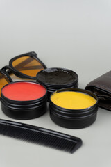 Pomade Container Mock-up with Gray Background