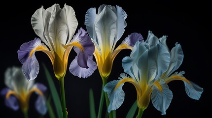iris flower isolated on black