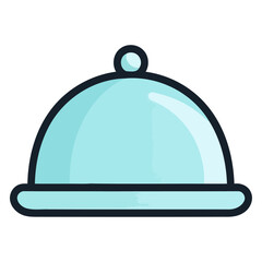 Vector illustration of a cloche icon for culinary themes.