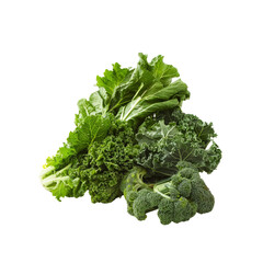 Leafy Green Vegetables Stand Out, Isolated On Transparent Background, For Design And Printing