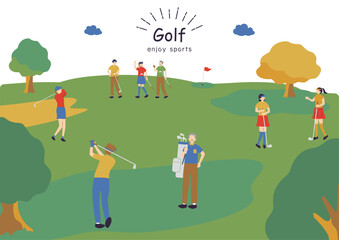 ゴルフを楽しむ人達