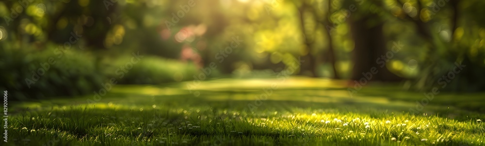 Poster spring autumn with bokeh backdrop