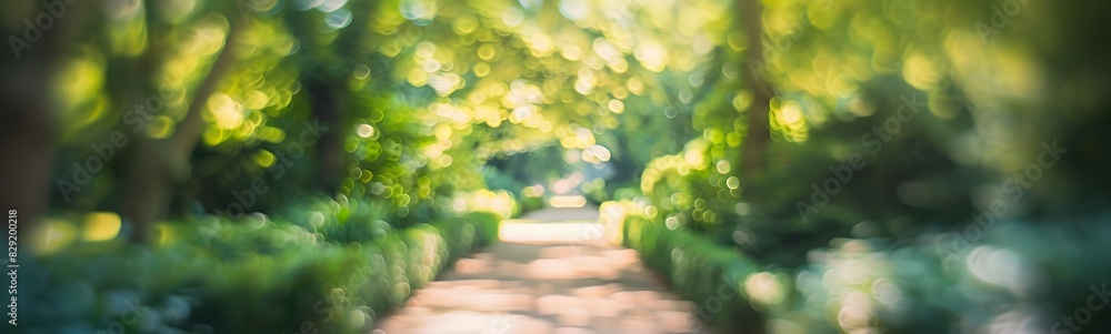 Poster spring autumn with bokeh backdrop