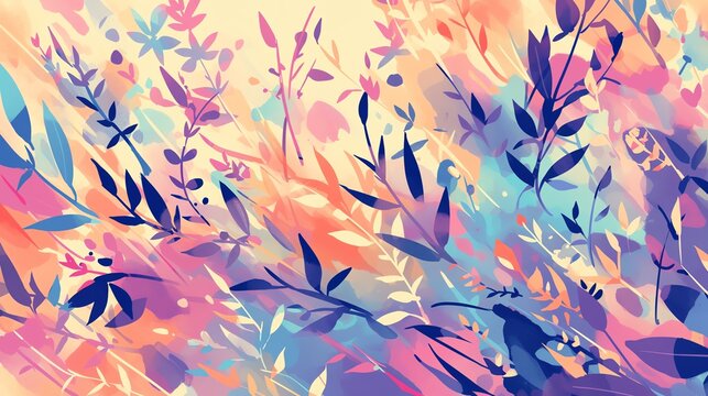 Colorful watercolor geometric background.