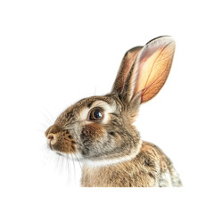 Fototapeta premium Rabbit Head With Twitching Nose , Isolated On Transparent Background, For Design And Printing