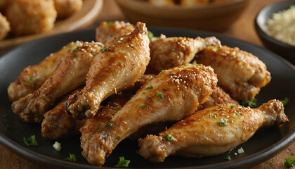 delicious garlic parmesan chicken wings on a plate