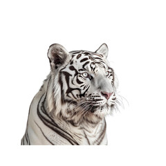 Fototapeta premium Witness The Fierce Elegance Of A White Tiger, Isolated On Transparent Background, For Design And Printing