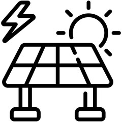 solar panel line icon