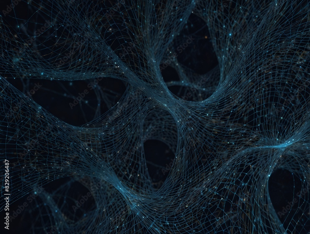 Wall mural abstract wireframe blue abstract lines and swirl wave background