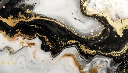 Obraz premium Gold Brush Pattern on Black Marble