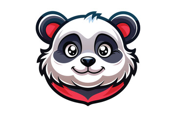 panda head logo vector illustration.
Flat Vector Cute Cartoon Panda Character. Cute Smiling Sitting Panda Bear in Front View
