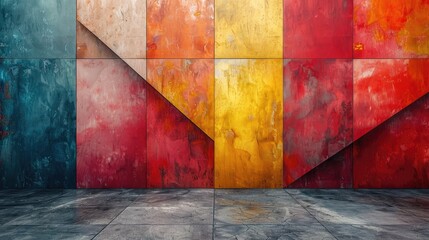 CleanCut Geometric Forms on Summer Texture