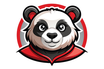 panda head logo vector illustration.
Flat Vector Cute Cartoon Panda Character. Cute Smiling Sitting Panda Bear in Front View