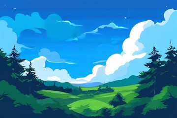 Fototapeta premium landscape with mountains and clouds